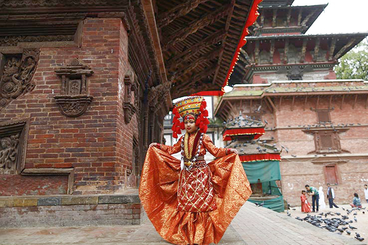 Kumari posing at Kumari Ghar